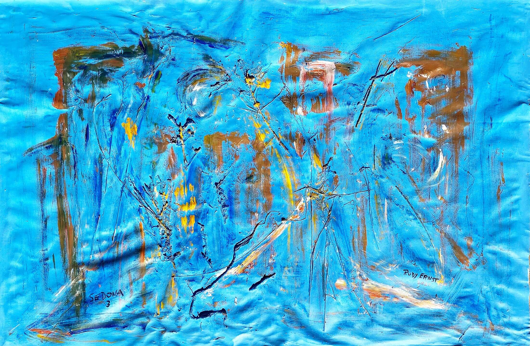 2021- Sedona 3 - 30 x 46 - Multimedia and Collages on Canvas