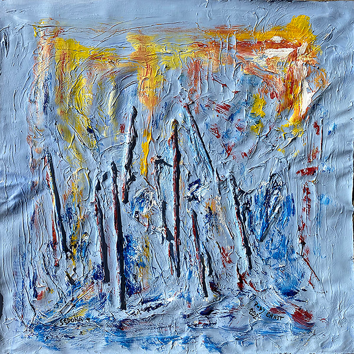 2021- Sedona 4 24x24 Multimedia and Collages on Canvas