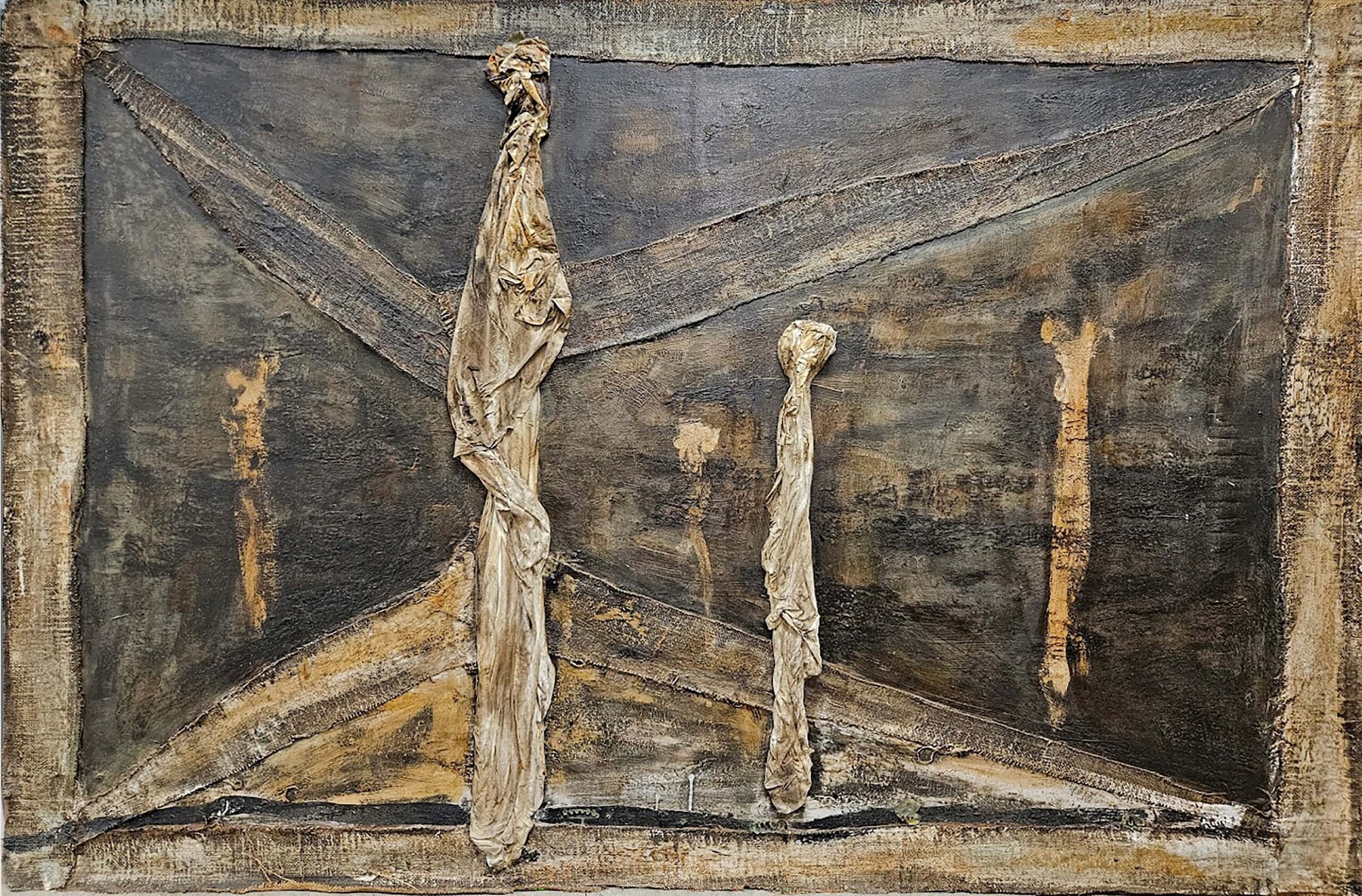 1990- Majestic Appearance 2-48x73-Multimedia on Plywood Panel
