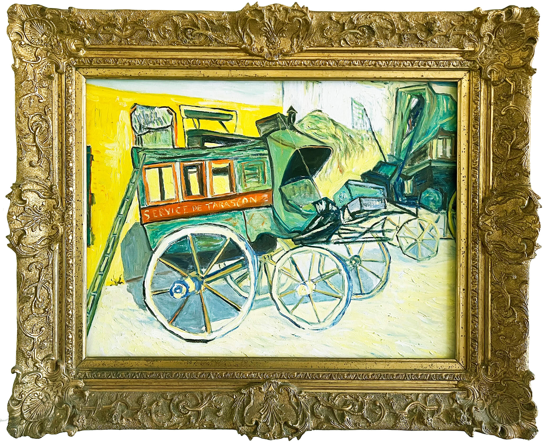 1984 Le Service de Tarascon - after van Gogh 26x32 OoC Framed