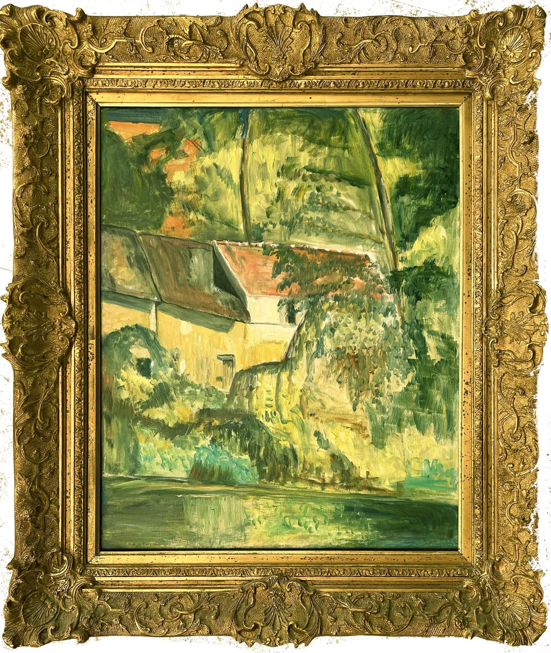1986 Romantic Forest Corner - after Cesanne 32x27 OoC Framed